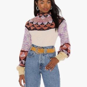 Free People - Swit the small stuff pullover - cream/purple